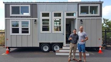 Tiny Pacific Houses -- check them out!  Taking a picture with the owner Brandin Hardin