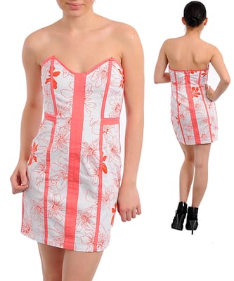 Coral Aloha Hibiscus Dress