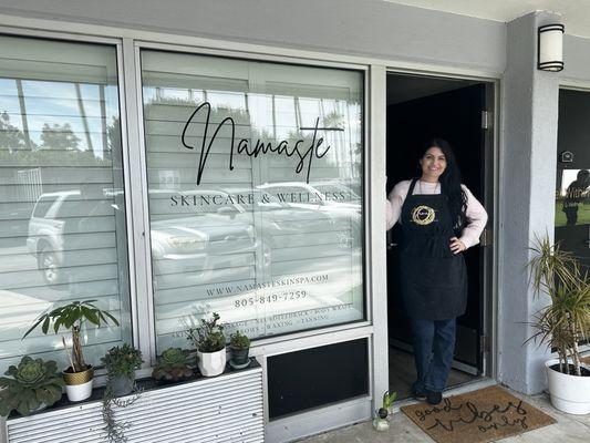 Niki in front of her studio.