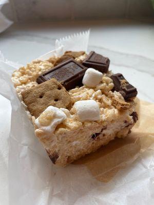 S'mores Rice Crispy treat, homemade graham crackers!