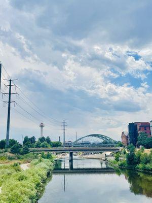 Platte River and highlands bridge in the rear