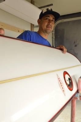 T&C Surfboard shaper Tommy Tanaka.