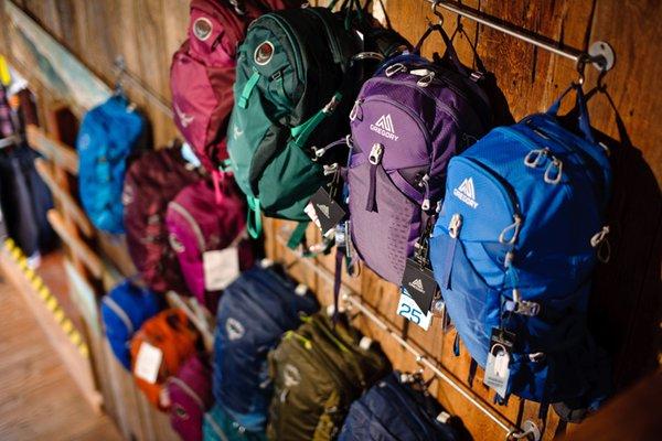 Packs for day hiking.  We've got large backpacks as well.