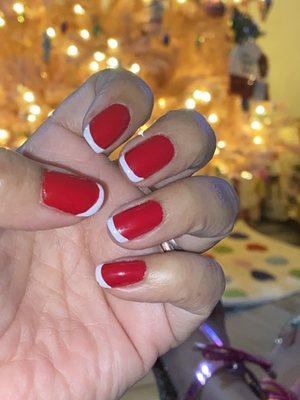 Christmas French Tip Nails