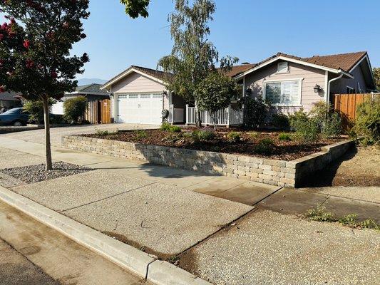 Retaining wall to elevate front garden