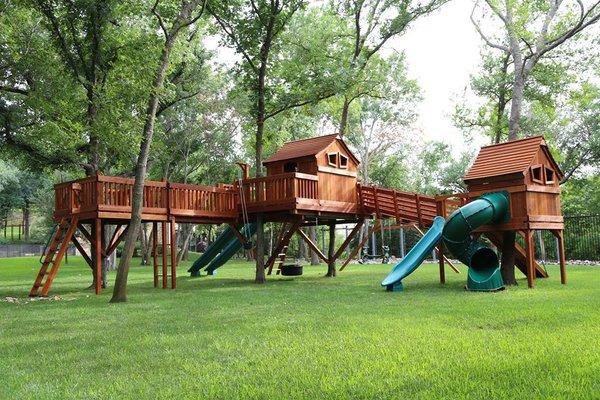 Custom quality wooden swing sets for your backyard.