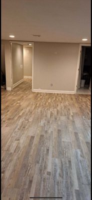 Luxury vinyl  planks, waterproof, luxury vinyl floors.  New basement floor.