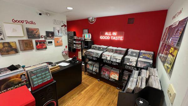 The front room full of new used albums put out every Tuesday