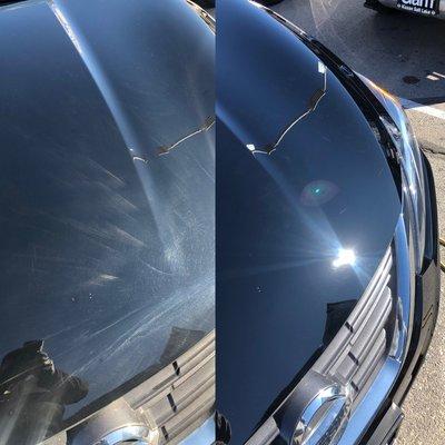 Before and after. Remove swirl marks from your car .