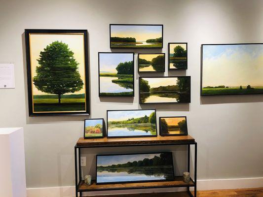 Landscapes by Jonathan MacAdam, oil on canvas, at Three Stones Gallery, Concord, MA