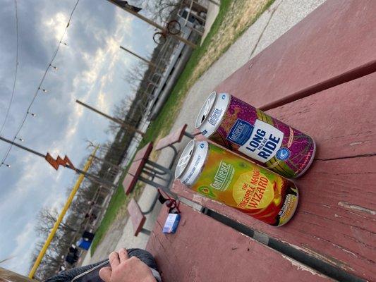 Beers and the outdoor stage