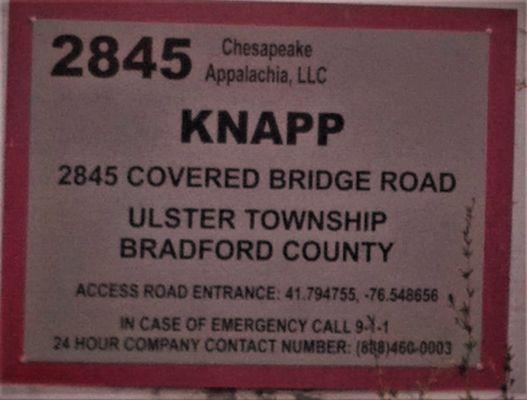 Knapp's Covered Bridge sign