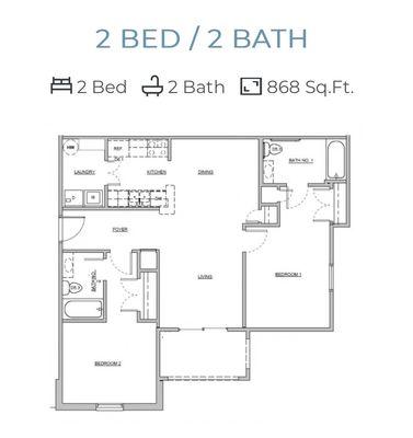 2 bedroom floor plan