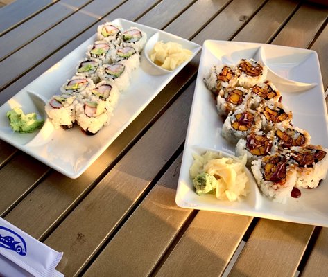 California roll and sweet potato roll