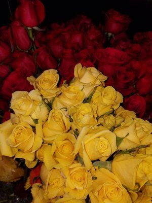 Yellow ,Red roses