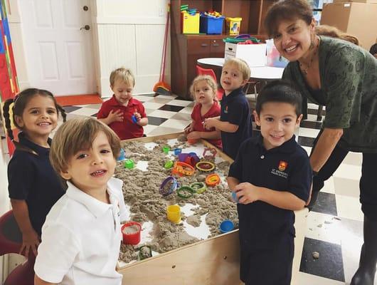 Pre-K students explore in our Jr. Fab Lab.  The upper grades have their own Fab Lab that allows them to investigate STEM concepts.