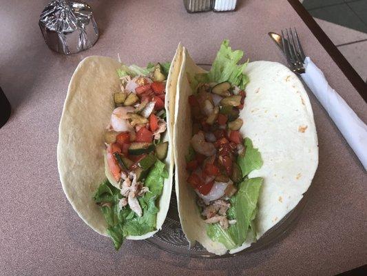 The seafood tacos