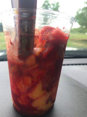 I don't know what this is but it's delicious has sorbet fruits chile chamoy best surprise! Daniel,  thanks !