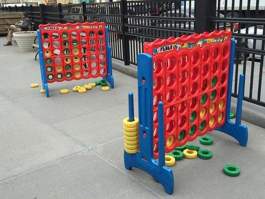 Albany Street Plaza's giant Connect Four sets