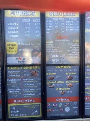 Menu Items/Prices