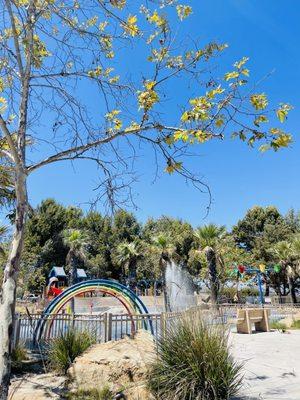 Fun splash pad area for kids. There's also a playground next to it