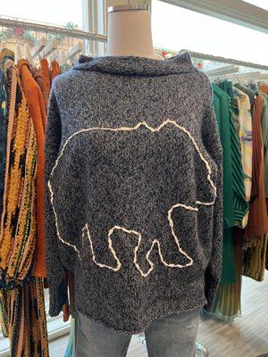 Pure cashmere handmade Souchi bear sweater. Found obey act Four One Nine!