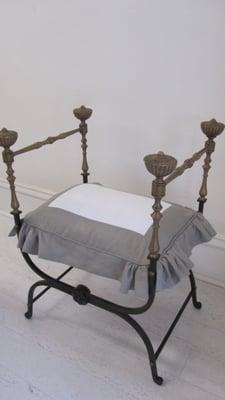 Custom Pillow for Antique Stool