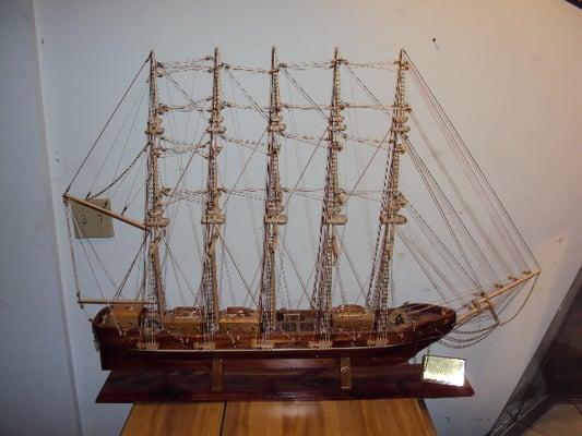 Hand crafted model of the Sea Princess, cedar wood, individual planks. $300