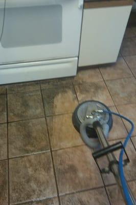 Here a tile/grout cleaning was done.  Turned out amazing!  Customer was very pleased with the job