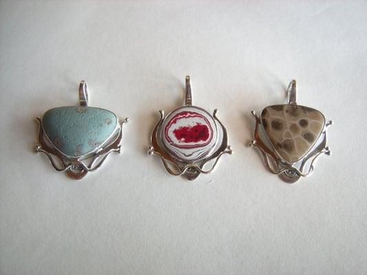 Michigan stones!  Leland Blue, Fordite, and Petoskey stone.