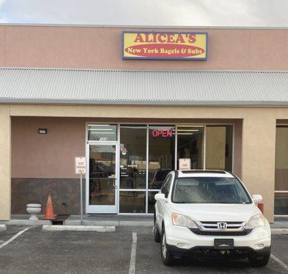 Alicea's NY Bagels & Subs.  Front of the business.