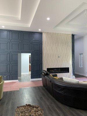 Accent wall w/ Fireplace