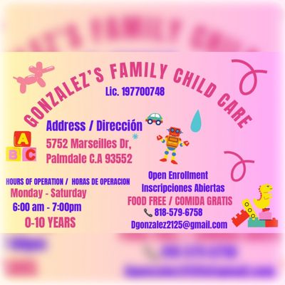 Gonzalez’s Family Childcare