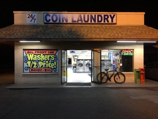 Clean laundromat. And 1/2 off before 9am. Dope place.