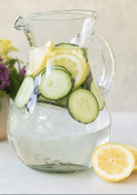 Cucumber Water, so refreshing before a massage