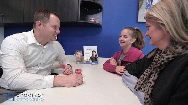 Dr. Keith Anderson with his patient at Anderson Orthodontics Burleson TX