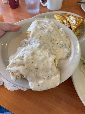 Huge biscuits and gravy