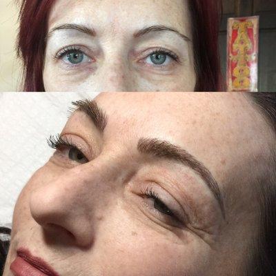 Amy is a cancer survivor and giving her even and natural brows back was a real joy!  My goal is so natural no one will know it's a tattoo!