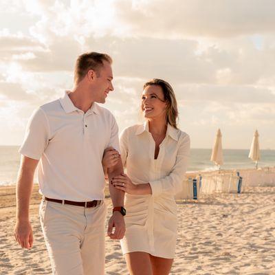 A candid moment at Sunrise. Engagement photo in Pompano Beach