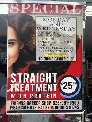 New services added!!! Specials on Monday and Wednesday