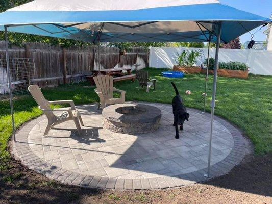 We can build an outdoor space you can really enjoy. Just like this paver and fire pit space