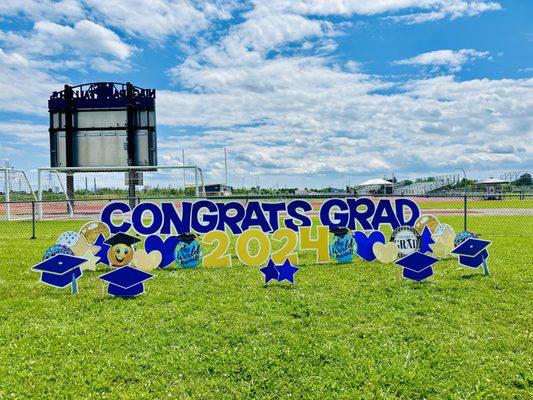 Make your grad feel like a Hollywood Star this year by booking giant letters for your lawn. It's such a great surprise. Say anything!