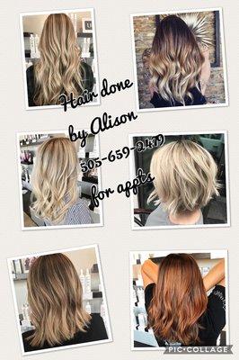 Hair by Alison 505-659-2479 for appts