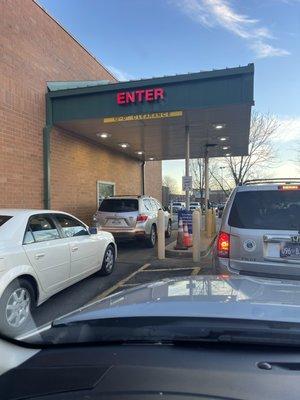 Drive thru is packed