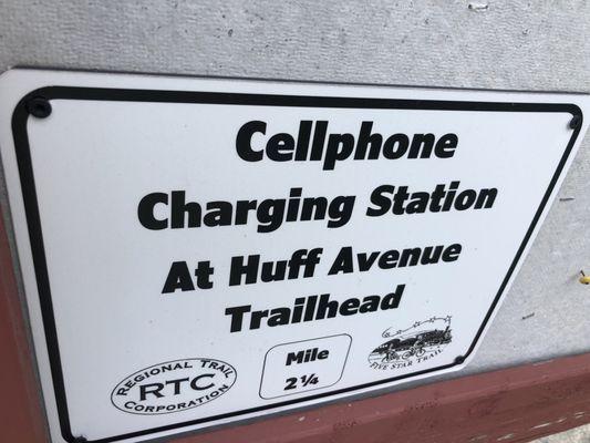 Cellphone Charging Station along trail