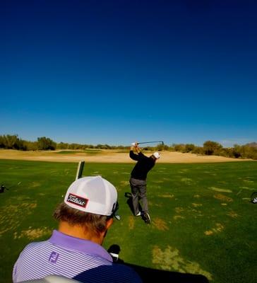 John and Peter Kostis getting some work done at Grayhawk Golf Club.