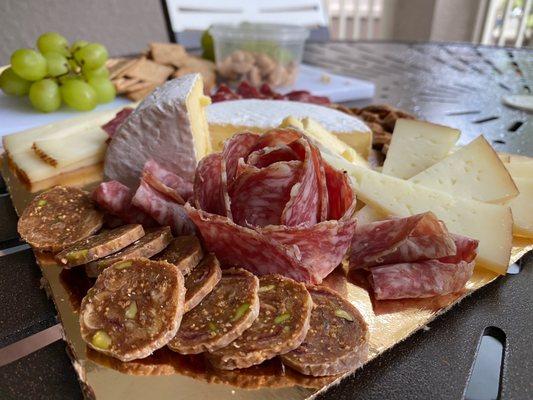 My son and daughter-in-law were thrilled to receive this amazing charcuterie.  This is a pic they sent before eating.  Extremely pleased!