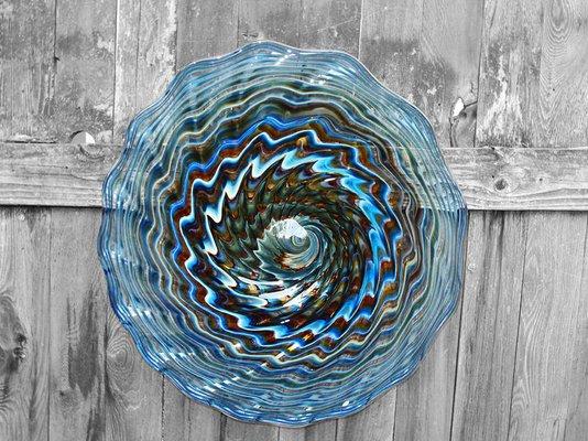 Hand Blown Glass Platter by Zion Warne