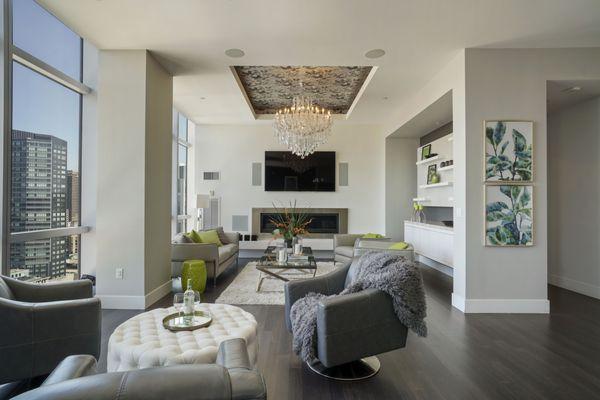 Open concept apartment overlooking Boston greens. A mixture of comfort and class incorporates the outside by bringing it in.