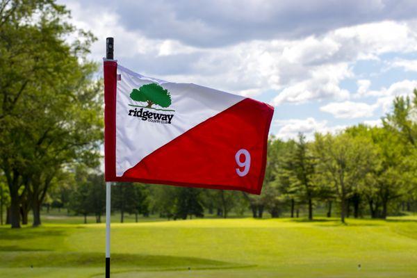 Ridgeway Country Club Private Golf Course Hole 9 Pin Flag With logo